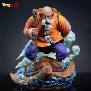 Figura del Maestro Roshi de Dragon Ball Z - Montado en Tortuga y Bastón