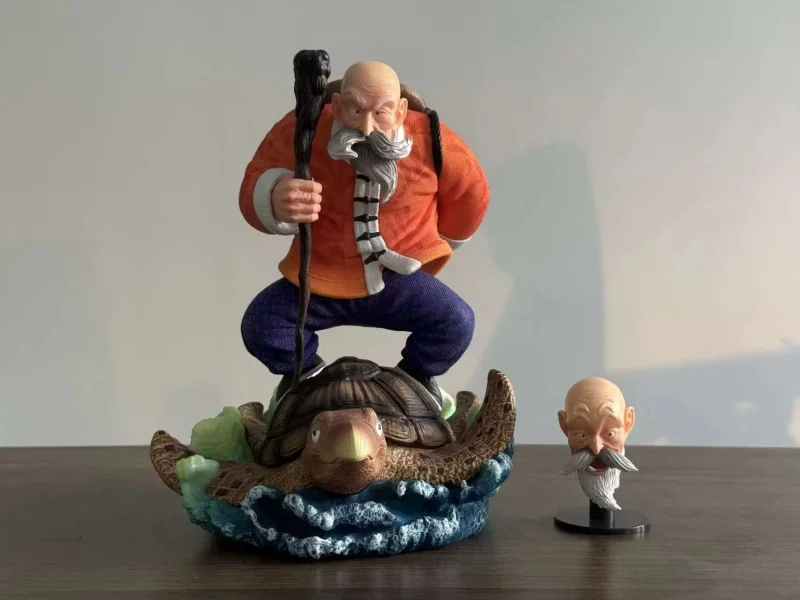 Figura del Maestro Roshi de Dragon Ball Z - Montado en Tortuga y Bastón - Imagen 2