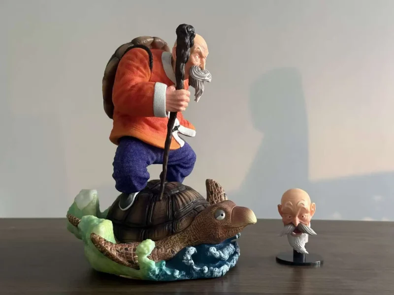 Figura del Maestro Roshi de Dragon Ball Z - Montado en Tortuga y Bastón - Imagen 4