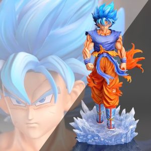 Figura Dragon Ball Z – Goku Super Saiyan Blue 33 cm con LED y Doble Cabeza