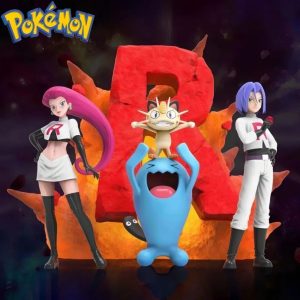 Figuras Pokémon Equipo Rocket – Jessie, James, Meowth y Wobbuffet – 3 a 11 cm PVC