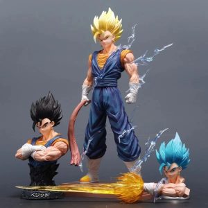 Figura Vegetto Dragon Ball 30 cm – Super Saiyan & Blue con Piezas Intercambiables