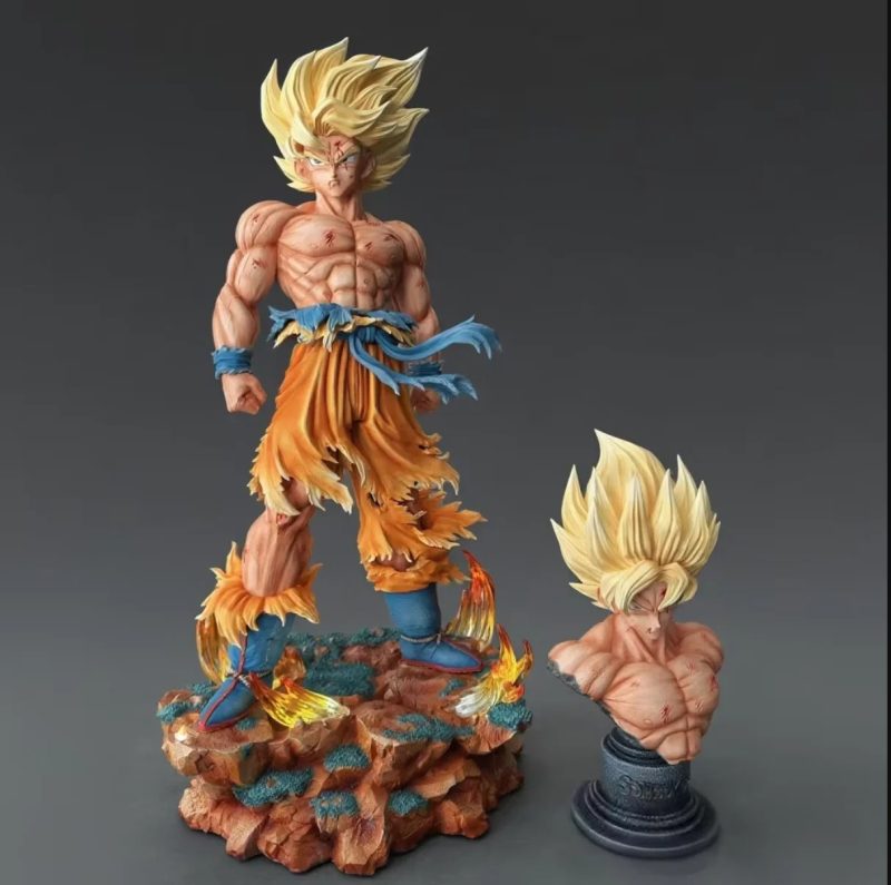 Figura Dragon Ball Z – Goku Super Saiyan 34 cm con LED y Cabeza Intercambiable - Imagen 4